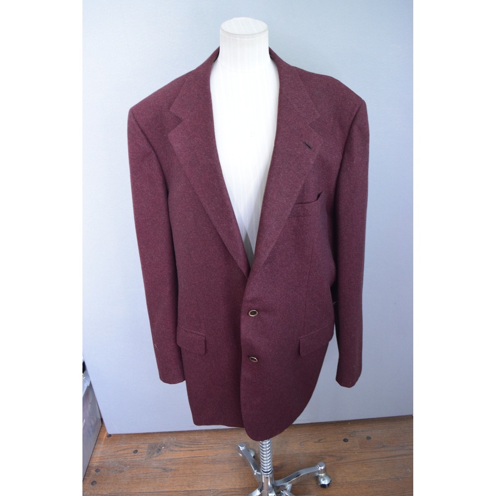 Brioni Palatino Blazer 48L Burgundy Wool Cashmere 3-Button Sport Coat Mens